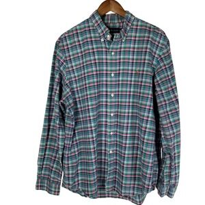 Ralph Lauren Classic Fit Plaid Flesh Pony Long Sleeve‎ Button Down Mens XL